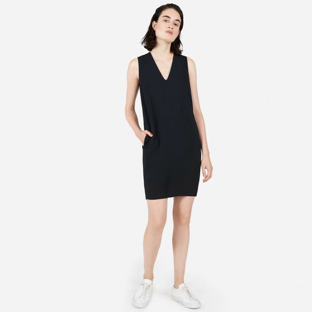 Everlane The Japanese GoWeave Sleeveless V-Neck Dress